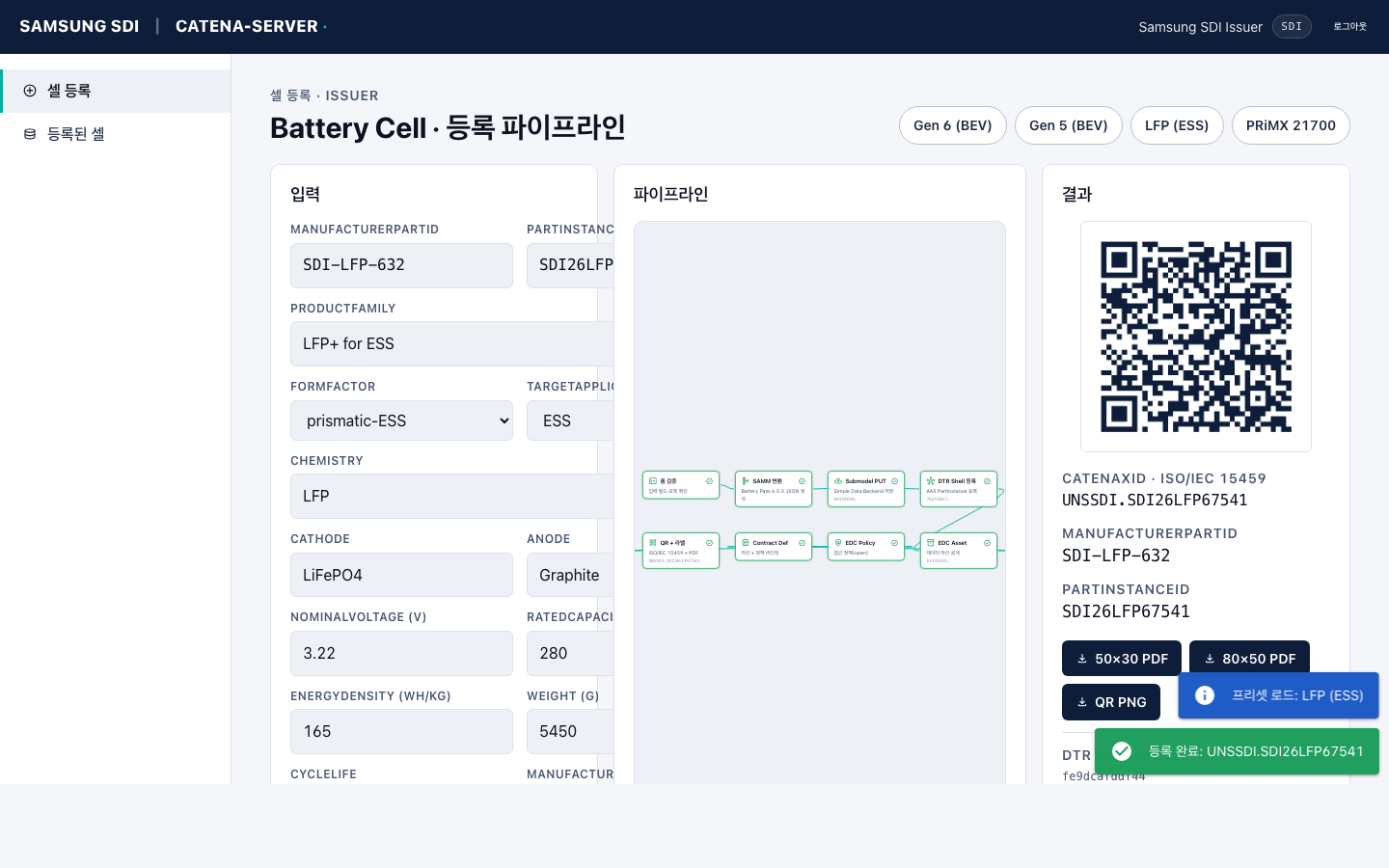 Register submitted with QR